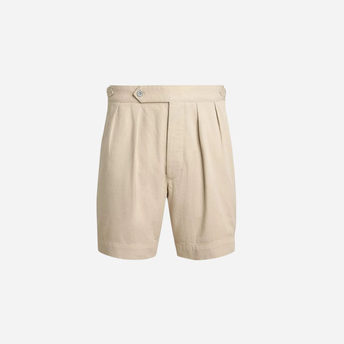 Relaxed Fit Pleated Twill Short